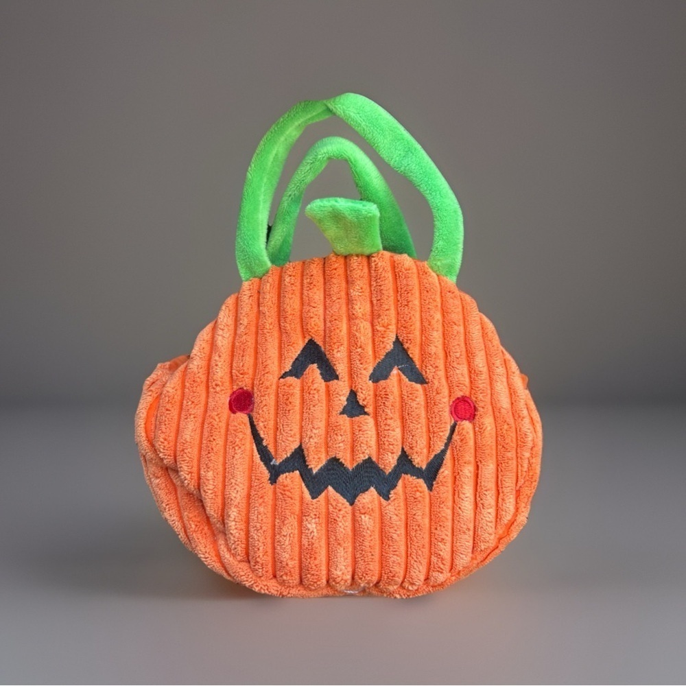 Beverly Hill Teddy Bear Co. Small Orange Halloween Pumpkin Bag 8" x 6"